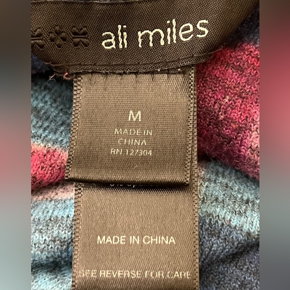 SOLD - On another Platform! Ali Miles Women Color Block Cowl Stretch Top Size M - Picture 3 of 8